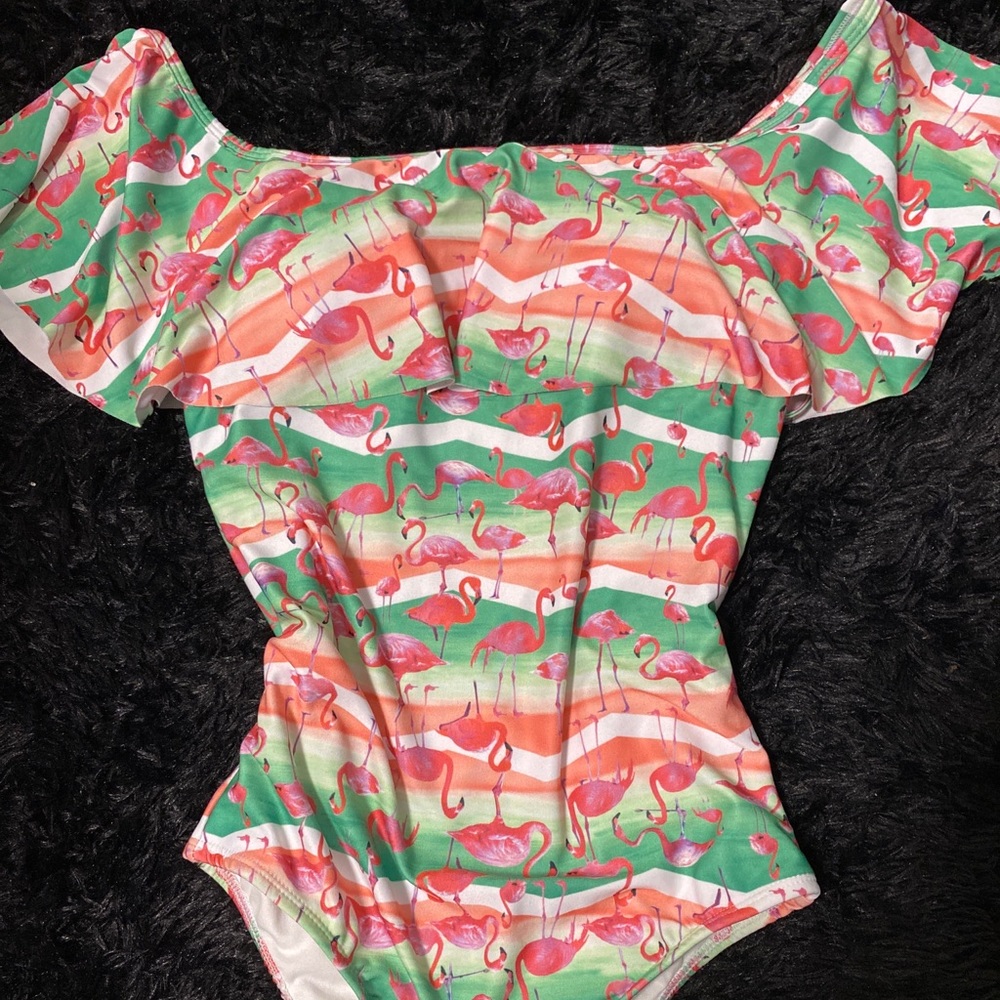 Flamingo bikini bodysuit